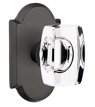 Emtek Windsor Crystal Knob with Sandcast Style 1 Rosette