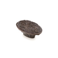 Schaub Cantata 1 1/8 inch Oval Knob in Dark Glaze