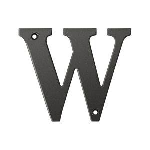 Deltana Solid Brass 4 Inch Residential Letter W