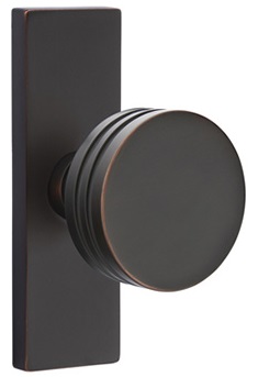 Emtek Bern Modern Door Knob with 1.5 Inch x 5 Inch Stretto Rosette