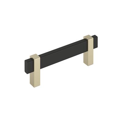 Amerock Mulino 3-3/4 Inch cc Cabinet Pull Matte Black/Golden Champagne