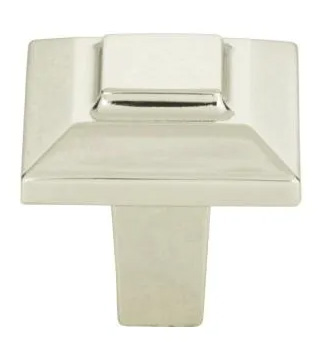 Atlas Homewares Trocadero Small Square Knob 1 Inch Polished Nickel