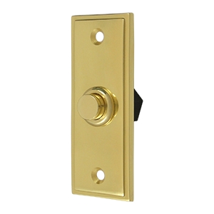 Deltana Solid Brass Rectangular Contemporary Bell Button