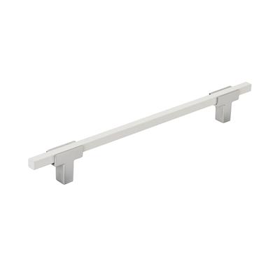 Amerock Urbanite 7-9/16 Inch cc Cabinet Pull Polished Chrome/White