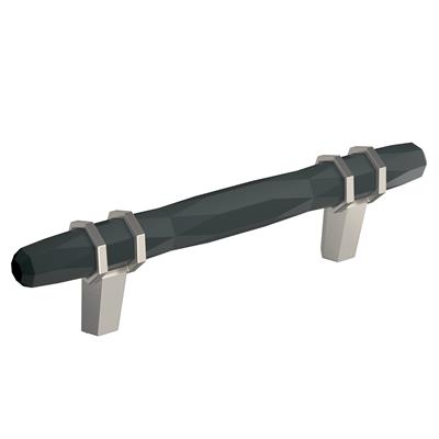 Amerock London 3-3/4 Inch cc Cabinet Pull Black Bronze/Satin Nickel