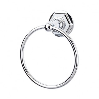 Top Knobs ED5PCB Edwardian Hex Towel Ring Polished Chrome