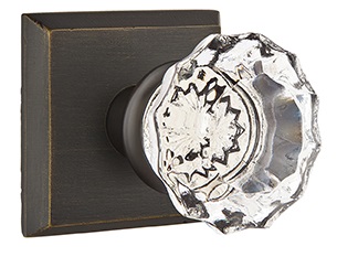 Emtek Astoria Clear Knob with Sandcast Style 6 Rosette
