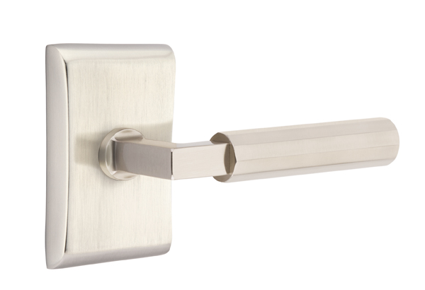 Emtek Faceted Square Style Door Lever with Neos Rosette
