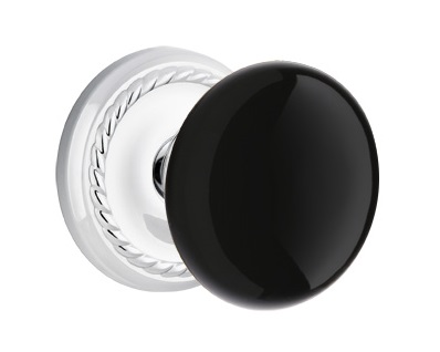 Emtek Ebony Porcelain Knob with Rope Rosette