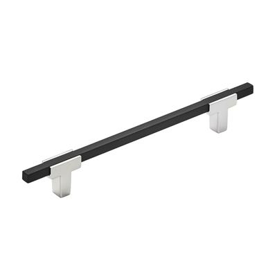 Amerock Urbanite 6-5/16 Inch cc Cabinet Pull Polished Chrome/Brushed Matte Black