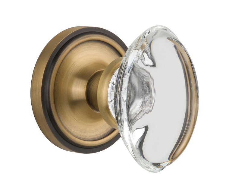 Nostalgic Warehouse Classic Rose with Oval Clear Crystal Knob - Mortise Lock