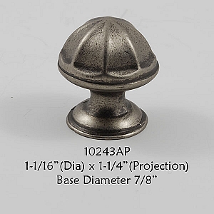 Residential Essentials 10243 Cabinet Knob in Aged Pewter
