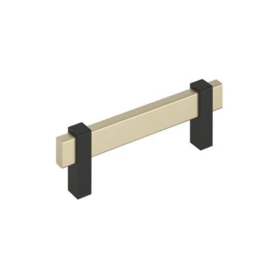 Amerock Mulino 3-3/4 Inch cc Cabinet Pull Golden Champagne/Matte Black