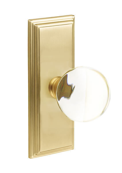Emtek Bristol Crystal Knob with 7 Inch Wilshire Sideplate