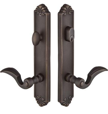 Emtek Configuration 3 Cast Bronze Tuscany 2X10 Multi Point Lock Trim Only