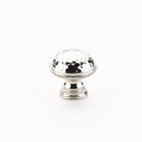 Schaub Atherton 1 1/4 inch Hammered, Knurled Edge Cabinet Knob in Polished Nickel