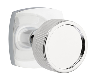 Emtek Conical Knurled Door Knob with Urban Modern Rosette