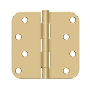 Deltana 4 Inch x 4 Inch x 5/8 Inch Radius Hinge, Brushed Brass