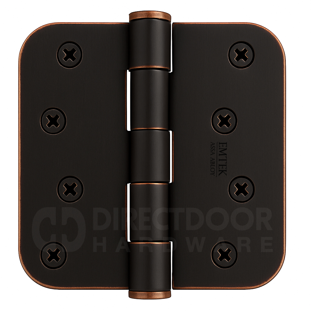 Emtek 4 Inch Residential Duty Door Hinges with 5/8 Inch Round Corners (pair)