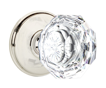 Emtek Diamond Crystal Knob with Watford Rosette