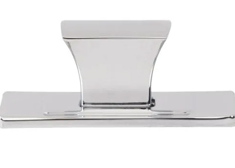 Atlas Homewares Zander Knob and Backplate 1 1/4 Inch Polished Chrome
