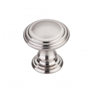 Top Knobs TK320BSN Reeded Knob 1 1/4 Inch Brushed Satin Nickel