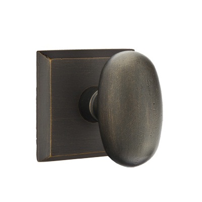 Emtek Sandcast Bronze Egg Door Knob with Style 6 Rosette