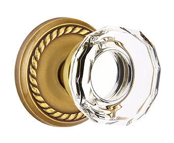 Emtek Lowell Crystal Knob with Rope Rosette