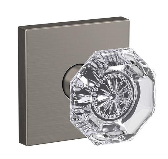Schlage Custom Alexandria Glass Knob with Collins Trim