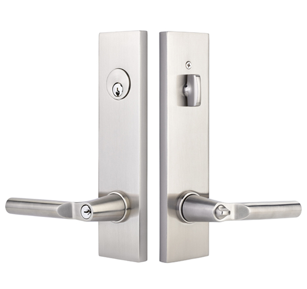 Emtek Modern Rectangular Two Point Single Cylinder Sideplate