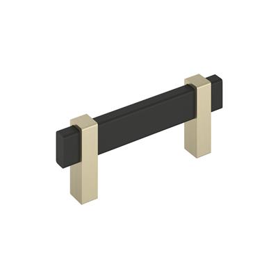 Amerock Mulino 3 Inch cc Cabinet Pull Matte Black/Golden Champagne