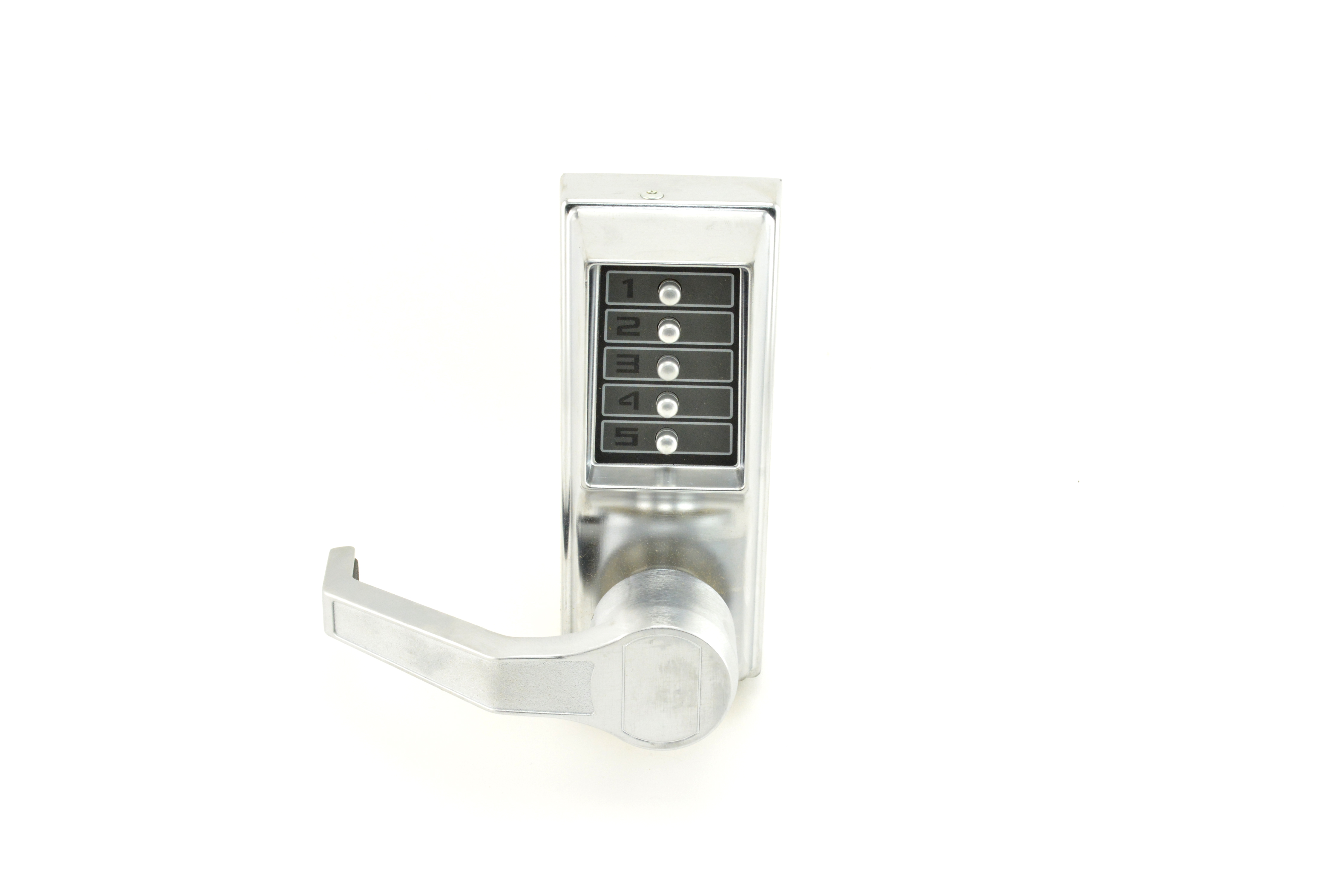Kaba Simplex LLP101026D Left Hand Mechanical Pushbutton Exit Trim Lever Lock Combination Only Satin Chrome Finish
