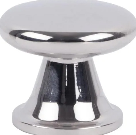 Atlas Homewares Burbank Knob 1 1/8 Inch Polished Stainless Steel
