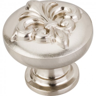 Hardware Resources Lafayette 1-3/8 Inch Fleur Cabinet Knob - Satin Nickel