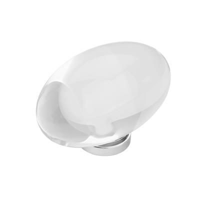 Amerock Glacio 1-3/4 Inch Cabinet Knob White/Polished Chrome