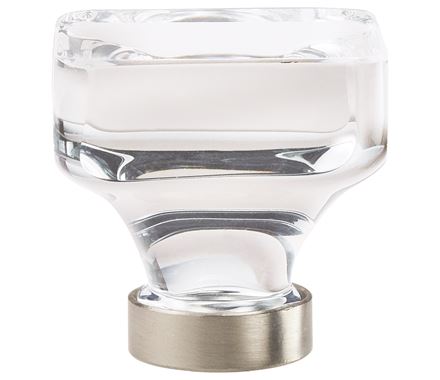 Amerock Glacio 1 3/8 Inch Cabinet Knob Clear/Satin Nickel