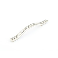 Schaub Skyevale 128/160 mm CC Cabinet Pull in Satin Nickel with Crystals