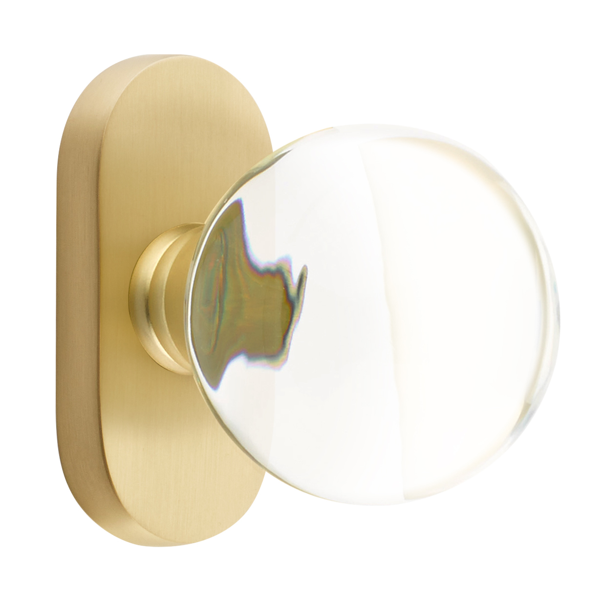 Emtek Bristol Crystal Knob with 1.5" x 3" Oval Stretto Rosette