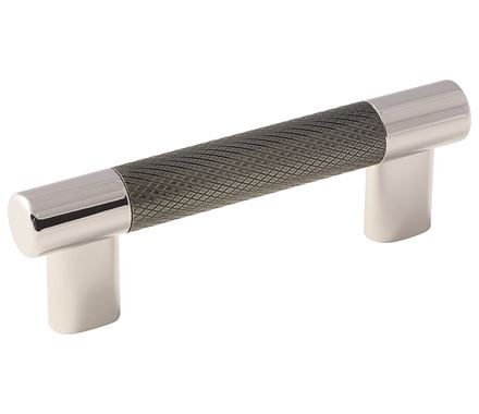 Amerock Esquire 3 & 3 3/4 Inch CC Cabinet Pull Polished Nickel/Gunmetal