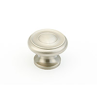Schaub Traditional Designs Round Knob 1 1/2 inch dia Satin Nickel
