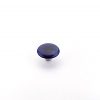 Schaub Ice 1 1/2 inch Round Knob in Sapphire Silk with Stainless Steel Stem