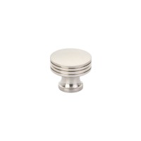 Schaub Menlo Park Round Layered Knob 1 1/4 inch dia Brushed Nickel