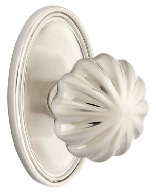 Emtek Melon Knob with Oval Rosette