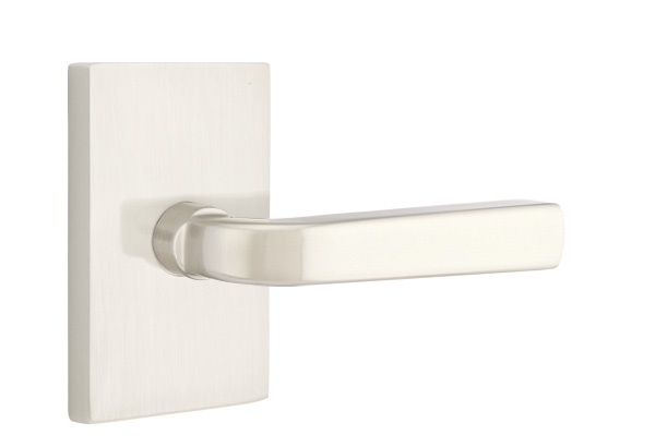 Emtek Sion Lever Handle with Modern Rectangular Rosette