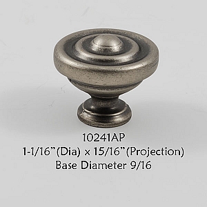Residential Essentials 10241 Cabinet Knob in Aged Pewter
