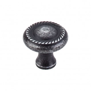 Top Knobs M327 Somerset Swirl Cut 1 1/4 Inch Cabinet Knob Black Iron