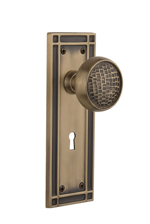 Nostalgic Warehouse Mission Plate with Craftsman Knob - Mortise Lock