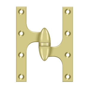 Deltana Olive Knuckle 6 Inch x 4 1/2 Inch Left Hand Hinge, Antique Brass
