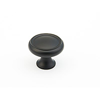 Schaub Traditional Designs Round Ring Knob 1 1/4 inch dia Flat Black