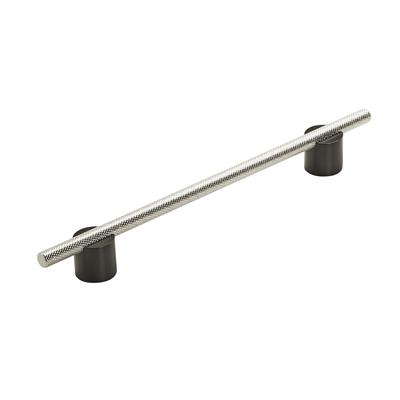 Amerock Transcendent 7-9/16 Inch cc Cabinet Pulls Matte Black/Polished Nickel
